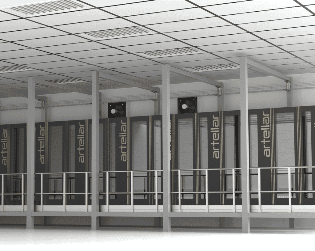 Data centre server room showing PRV-F2-C Ceiling-mounted Pressure Relief Vents (PRV) and wall-mounted Gas Extract System (GES) Data centre server room showing PRV-F2-C Ceiling-mounted Pressure Relief Vents (PRV) and wall-mounted Gas Extract System (GES)